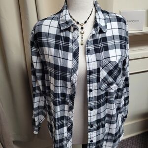GAP Flannel Shirt Black & White XL